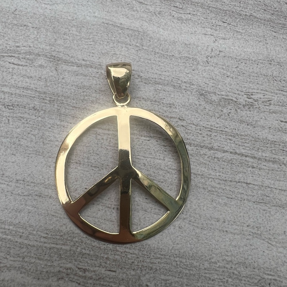 Alchemia Gold Peace Symbol Necklace